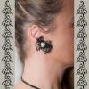 Boucles d'oreilles clips dentelle noire et coeurs Romantica