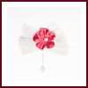 Lot de 10 boutonnières invités mariage blanche fleur rose soutenu