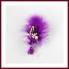 Lot de 4 boutonnières invités mariage plume mauve lilas rose ivoire et petit bouquet blanc
