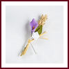 Lot de 5 boutonnières invités mariage épi de blé calla mauve lilas