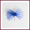 Lot de 10 boutonnières invités mariage coquillage et tulle bleu