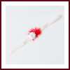 Bracelet plume rouge fleur blanche satin et organza