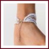 Bracelet manchette romantique dentelle blanche et fil or