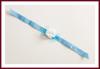 Bracelet turquoise fleur blanche satin et organza