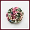 Broche ou Pince à cheveux grande fleur multicolore et coeur perles
