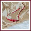 Collier ras du cou ou bracelet ruban satin rouge et perles nacrées