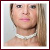 Collier ras de cou cuir blanc et strass