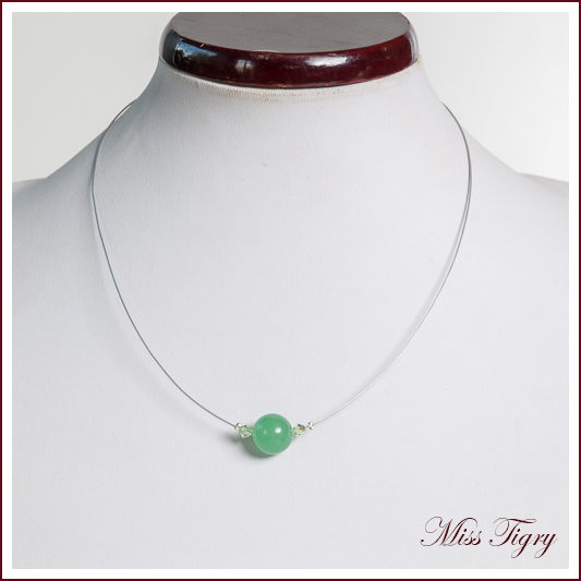 Collier Jade et argent 925 - Pierres fines gemme