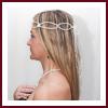 Couronne de mari&eacute;e perles blanches et fleurs Lucite