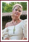 Collier mariage Elfique Médiéval bronze et perles vertes
