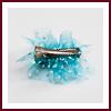 Barrette pince à cheveux organza plissé turquoise rose satin chocolat