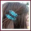 Barrette pince &agrave; cheveux organza pliss&eacute; turquoise rose satin chocolat